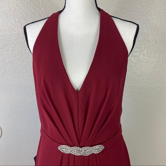 Jenny Packham JP1002 Burgundy Bridesmaid Dress - Picture 3 of 6